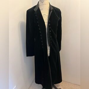 Vintage JS Collections Velvet Fitted Button Down Evening Coat